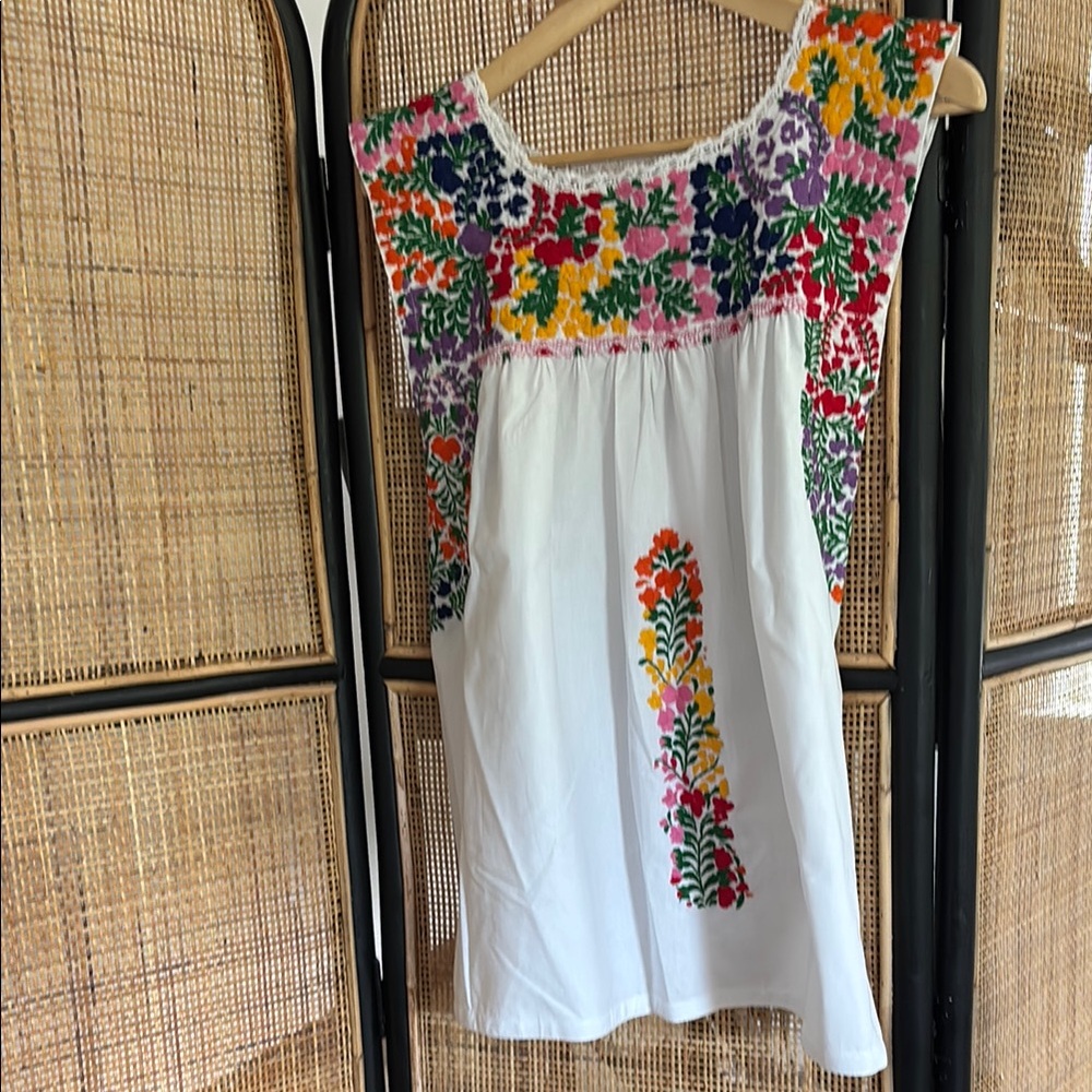 Floral Embroidered White Top